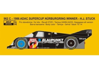Decal 1/24 Reji model - Porsche 962C - ADAC Supercup1986 Nurburgring Winner