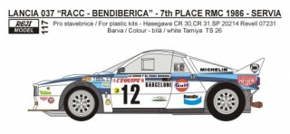 Decal 1/24 Reji model - Lancia 037 Rally Monte Carlo 1986 - S. Servia