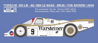 Decal 1/24 Reji model - Decal – Porsche 956 - "Warsteiner" 1984 24h LeMans