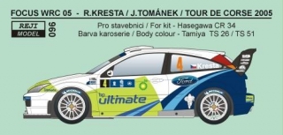 Decal 1/24 Reji model - Ford Focus WRC 04 Rally Sardinia/Tour de Corse 05 Kresta