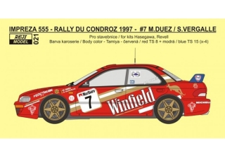 Transkit 1/24 Reji model - Subaru Impreza 555 Rally du Condroz 1997 – M.Duez