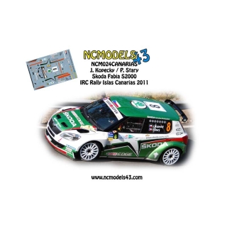 Decal 1/43  Jan Kopecky - Skoda Fabia S2000 - Rally Islas Canarias 2011 