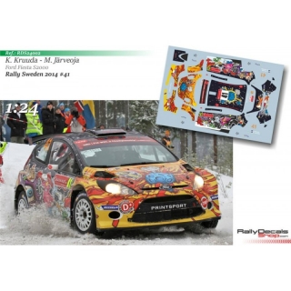 Decal 1/24 - Karl Kruuda - Ford Fiesta S2000 - Rally Sweden 2014