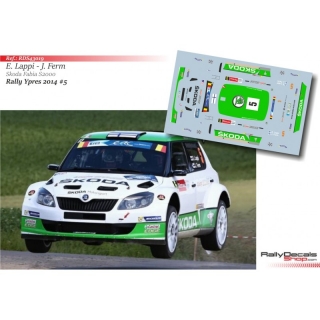 Decal 1/43 - Esapekka Lappi - Skoda Fabia S2000 - Rally Ypres 2014