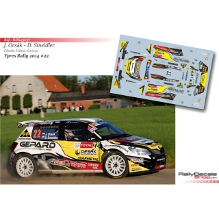 Decal 1/43 - Jaroslav Orsák - Skoda Fabia S2000 - Rally Ypres 2014