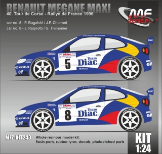 Kit 1/24 MF Zone - Renault Megane Maxi - Tour de Corse 1996