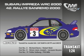 Transkit 1/24 MF Zone - Subaru Impreza WRC - San Remo 2000