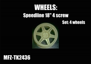 Transkit 1/24 MF Zone - Speedline wheels 6 spoke 4 screw (4 piece)