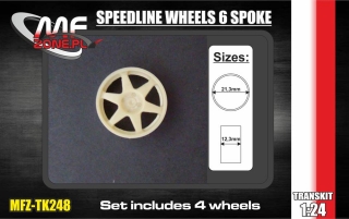 Transkit 1/24 MF Zone - Speedline Wheels 6 spoke 4 screw (4 piece)