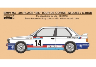 Decal 1/24 - BMW M3 - 1987 Tour de Corse rallye - M.Duez / G.Biar