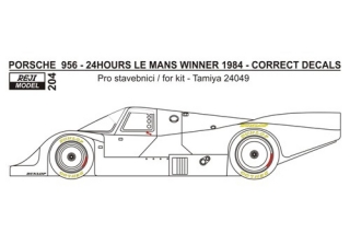 Decal 1/24 Reji model - Porsche 956 „Newman“ - 24h Le Mans1984 - missing logo