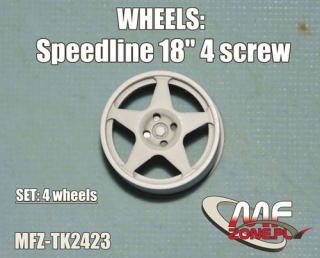 Transkit 1/24 MF Zone - Speedline wheels 18" 5 spoke 4 screw (4 piece)
