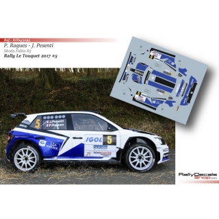 Decal 1/43 - Pierre Ragues - Skoda Fabia R5 - Rally Le Touquet 2017