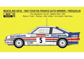 Decal 1/24 - Opel Manta 400 Gr.B - 1983 Tour de France Auto Winner - Frequelin