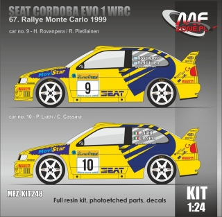 Kit 1/24 MF Zone - Seat Cordoba WRC Evo1 - Monte Carlo 99/ Rovanpera, Liatti