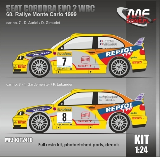 Kit 1/24 MF Zone - Seat Cordoba WRC Evo2 - Monte Carlo 2000/ Auriol, Gardemeis