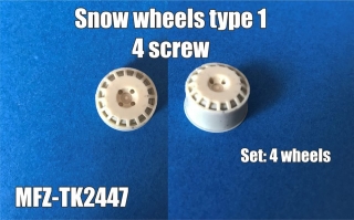 Transkit 1/24 MF Zone - Snow wheels type1 - 4 screw (4 piece)