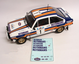 Decals 1/18 "Rothmans" - Ford Escort - Acropolis Rally 1981/ Vatanen (for Ixo)
