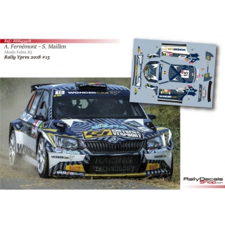Decal 1/43 - Adrian Fernémont - Skoda Fabia R5 - Rally Ypres 2018