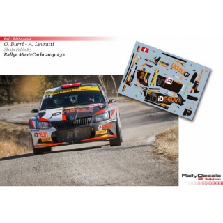 Decal 1/43 - Olivier Burri - Skoda Fabia R5 - Rally Montecarlo 2019