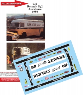 Decals 1/43  Renault SG2 Assistance Rallye (RENAULT 5 TURBO RAGNOTTI 1981)