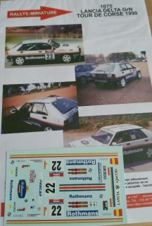 Decals 1/43  Lancia Delta GrN - Tour e Corse 1990/ Bernardini "ROTHMANS"