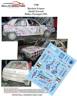 Decals 1/43 Škoda Favorit - Rallye Portugal 1991/ Horácio Franco