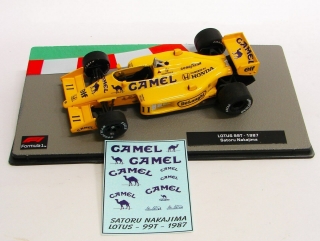 Decals "CAMEL" - Lotus 99T 1987/ Satoru Nakajima