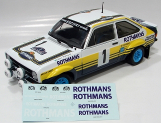 Decals 1/18 "Rothmans" - Ford Escort - Rally Acropolis 1979/ Waldegard (SunStar)