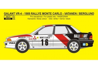 Decal 1/24 - Mitsubishi Galant - 1989 Rallye Monte Carlo - Vatanen / Berglund