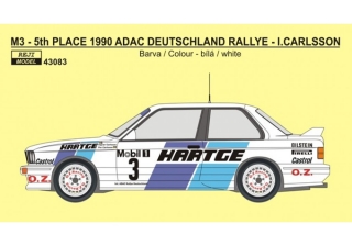 Decal 1/43 Reji Model - BMW M3 - 1990 ADAC Deutschland Rallye - I.Carlsson