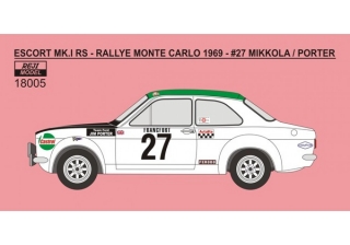 Decal 1/18 Reji Model - Ford Escort Mk.I - Rallye Monte Carlo 1969 # 27 Mikkolla