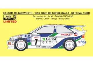 Decal 1/24 - Escort RS Cosworth - Official Ford rally team - Tour de Corse 1995 