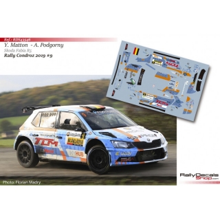 Decal 1/43 - Yves Matton - Skoda Fabia R5 - Rally Condroz 2019