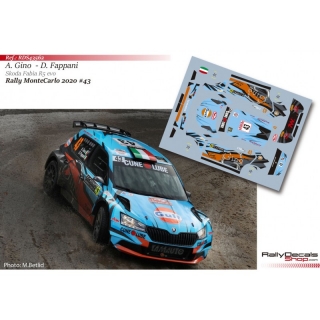 Decal 1/43 - Alessandro Gino - Skoda Fabia R5 Evo - Rally MonteCarlo 2020