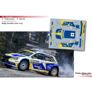 Decal 1/43 - Pontus Tidemand - Skoda Fabia R5 Evo - Rally Sweden 2020