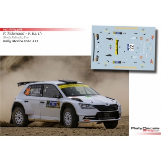 Decal 1/43 - Pontus Tidemand - Skoda Fabia R5 Evo - Rally Mexico 2020
