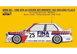 Decal 1/24 - BMW M3 - Winner 1990 Spa 24 Hours - Cecotto / Oestreich / Giroix