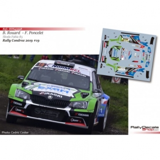 Decal 1/43 - Bastien Rouard - Skoda Fabia R5 - Rally Condroz 2019