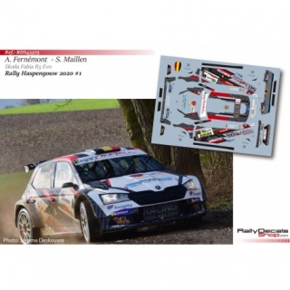 Decal 1/43 - Adrian Fernémont - Skoda Fabia R5 Evo - Rally Haspengouw 2020