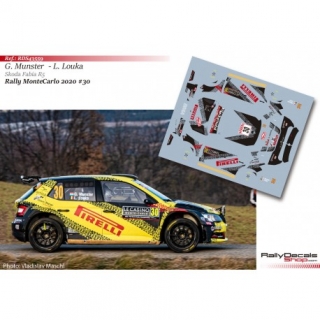 Decal 1/43 - Gregoire Munster - Skoda Fabia R5 - Rally MonteCarlo 2020