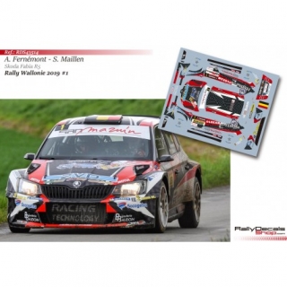 Decal 1/43 - Adrian Fernémont - Skoda Fabia R5 - Rally Wallonie 2019