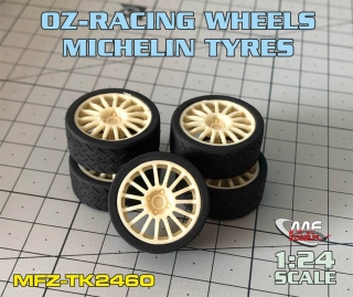 Transkit 1/24 MF Zone - OZ-Racing 15/4 + Michelin Tyres for Hasegawa Focus WRC
