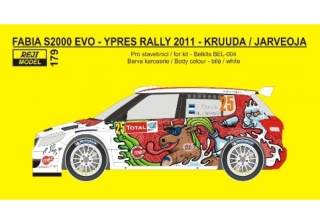 Decal 1/24 Reji model - Fabia S2000 EVO - Ypres Rally 2011 - Kruuda