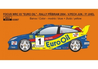 Decal 1/43 Reji Model - Ford Focus WRC 03 EURO OIL - Rally Příbram 2004