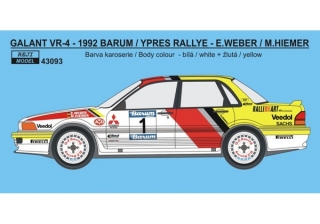 Decal 1/43 Reji Model - Mitsubishi Galant - 1992 Barum rallye winner - Weber