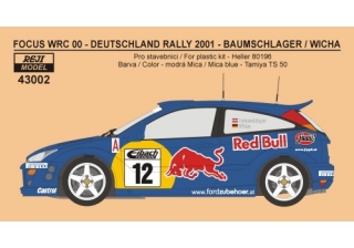Decal 1/43 Reji Model -Ford Focus WRC 00 Rally Deutschland 2001
