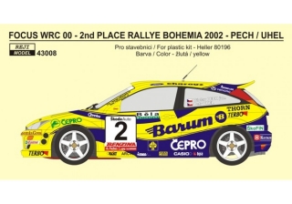 Decal 1/43 Reji Model - Ford Focus WRC - Barum team 2002/ Pech