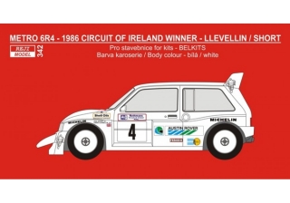 Decal 1/24 - Metro 6R4 - Winner Circuit of Ireland Rally 1986 - Llewellin / Shor