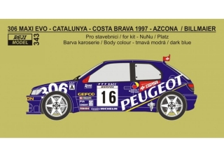 Decal 1/24 - Peugeot 306 Maxi EVO - 1997 Rallye Catalunya - Azcona / Billmaier
